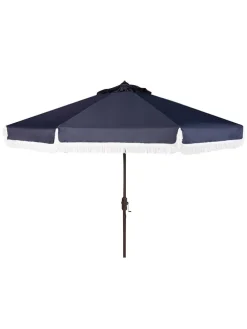 Sonnenschirm "Milan Fringe" in Dunkelblau - (H)251 x Ø 256 cm