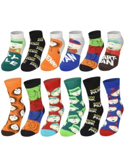 South Park Socken Adventskalender mit 12 Paar Socken kurz und lang in Mehrfarbig