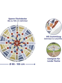 Spann-Tischdecke "Maximex" in Bunt - Ø 85 cm