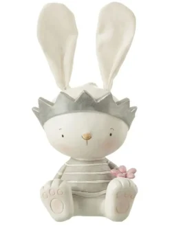 Spardose "Hase" in Weiß/ Grau - (H)29 x Ø 18 cm