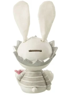 Spardose "Hase" in Weiß/ Grau - (H)29 x Ø 18 cm