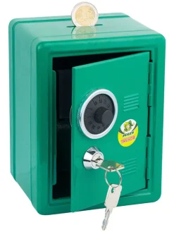 Spardose "Tresor" in Grün - (L)16,5 x (B)12,5 x (H)12 cm
