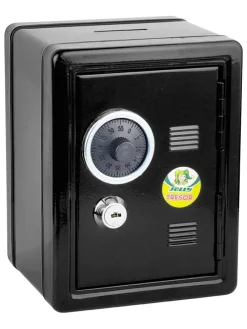 Spardose "Tresor" in Schwarz - (L)16,5 x (B)12,5 x (H)12 cm