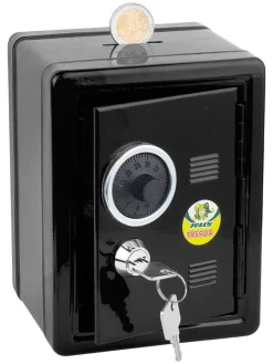 Spardose "Tresor" in Schwarz - (L)16,5 x (B)12,5 x (H)12 cm