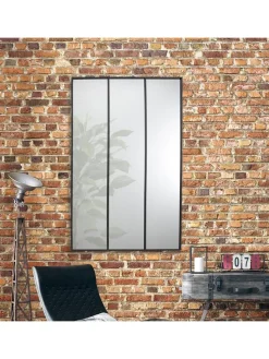 Spiegel in Schwarz - (B)75 x (H)115 cm