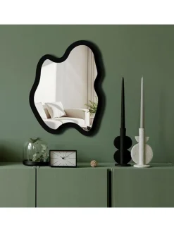 Spiegel in Schwarz - (B)38 x (H)50 cm