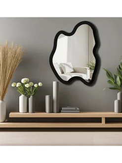 Spiegel in Schwarz - (B)38 x (H)50 cm