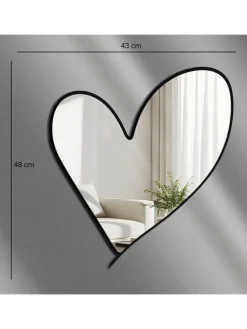 Spiegel in Schwarz - (B)43 x (H)48 cm