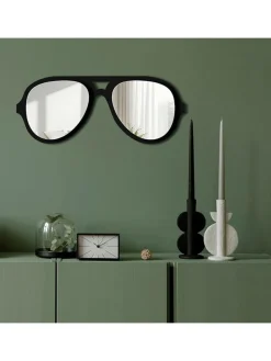 Spiegel in Schwarz - (B)70 x (H)28 cm