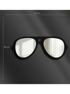 Spiegel in Schwarz - (B)70 x (H)28 cm