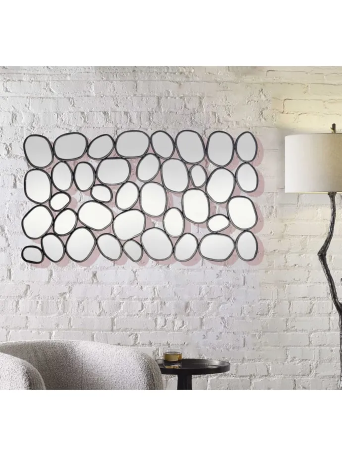 Spiegel in Schwarz / Glas / 56x3x99