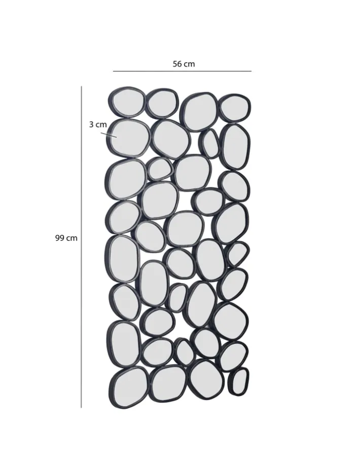 Spiegel in Schwarz / Glas / 56x3x99