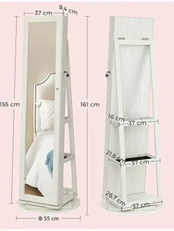 Spiegel in Weiß - (B)55 x (H)161 cm