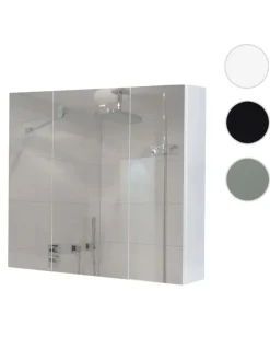 Spiegelschrank B19b mit 6 Regalböden, Weiß