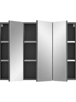 Spiegelschrank in grau/grau - (B) 80 x (H) 60 x (T) 15