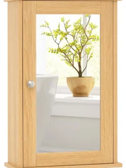 Spiegelschrank in Hellbraun