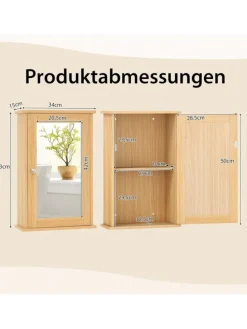 Spiegelschrank in Hellbraun