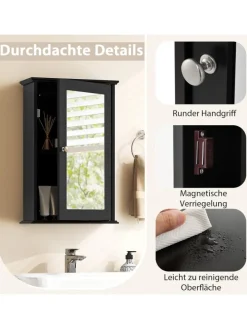 Spiegelschrank in Schwarz