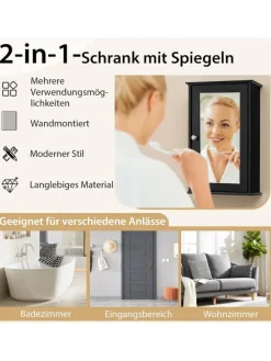 Spiegelschrank in Schwarz