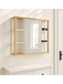 Spiegelschrank in Weiß - (B)62 x (H)64 x (T)21 cm