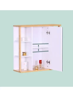 Spiegelschrank in Weiß - (B)62 x (H)64 x (T)21 cm