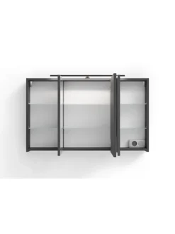 Spiegelschrank SPREE in anthrazit - B 100, H 60, T 20 cm