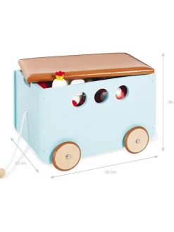 Spielzeugkiste "Jim" in Hellblau - (L)50 x (B)36 x (H)36 cm