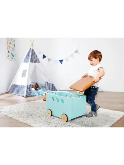 Spielzeugkiste "Jim" in Hellblau - (L)50 x (B)36 x (H)36 cm