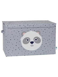 Spielzeugtruhe "Panda" in Grau - (B)62 x (H)39 x (T)37,5 cm