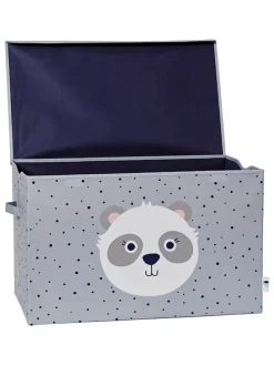 Spielzeugtruhe "Panda" in Grau - (B)62 x (H)39 x (T)37,5 cm