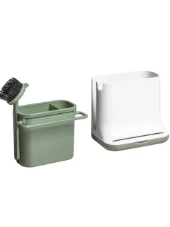 Spülbecken-Organizer in Weiß/ Grün - (B)13,5 x (H)15,5 x (T)10,5 cm