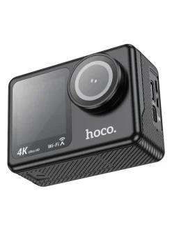 Sportkamera mit zwei Bildschirmen schwarz in Schwarz