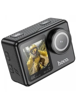 Sportkamera mit zwei Bildschirmen schwarz in Schwarz