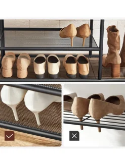 Standgarderobe in Braun/ Schwarz - (B)85 x (H)180 x (T)30 cm