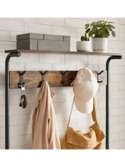 Standgarderobe in Braun/ Schwarz - (B)80 x (H)183,5 x (T)31,5 cm