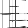 Standgarderobe in Schwarz - (B)182 x (H)182 x (T)43 cm