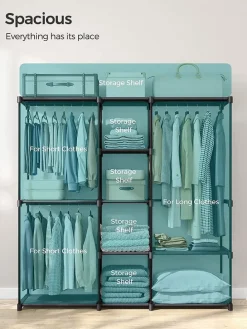 Standgarderobe in Schwarz - (B)182 x (H)182 x (T)43 cm