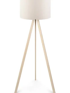 Standleuchte "Ayd" in Creme/ Natur - (H)140 cm