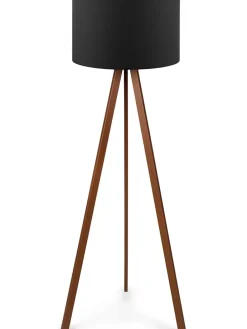 Standleuchte "Ayd" in Schwarz/ Braun - (H)140 cm