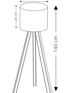 Standleuchte "Ayd" in Schwarz/ Braun - (H)140 cm