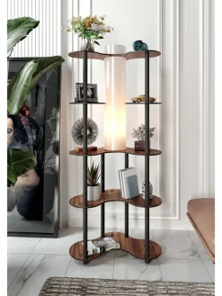 Standleuchte in Braun/ Schwarz - (B)65 x (H)150 x (T)35 cm