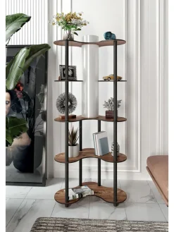 Standleuchte in Braun/ Schwarz - (B)65 x (H)150 x (T)35 cm