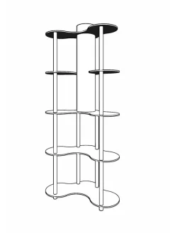 Standleuchte in Braun/ Schwarz - (B)65 x (H)150 x (T)35 cm