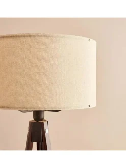 Standleuchte in Creme/ Braun - (H)140 cm