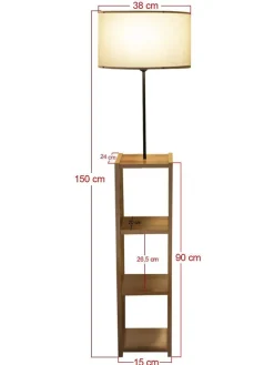 Standleuchte in Hellbraun/ Beige - (H)150 x Ø 38 cm