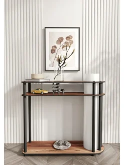 Standleuchte in Hellbraun/ Schwarz - (H)80 cm