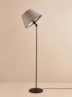 Standleuchte in Hellgrau/ Schwarz - (H)145 cm