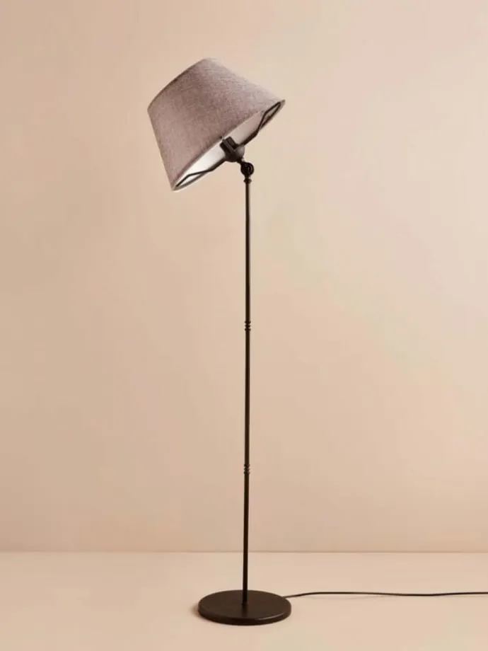 Standleuchte in Hellgrau/ Schwarz - (H)145 cm