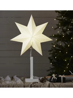 Standleuchte "Karo" in Beige/ Weiß - (B)43 x (H)70 cm