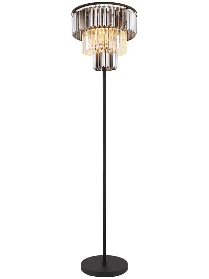 Standleuchte "Naxis" in Schwarz/ Grau - (H)160 x Ø 40 cm